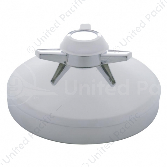 8" Chrome Rear Hubcap With 3 Bar Spinner - Straight Bars