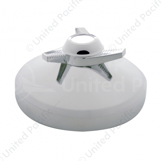 8" Chrome Rear Hubcap With 3 Bar Spinner - Left Swing Bars