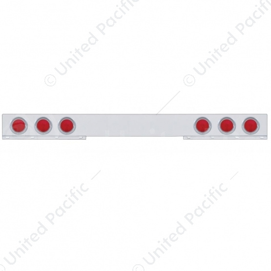 Stainless 1 Piece Rear Light Bar With 6X 4" Lights & Visors