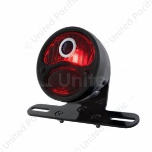 DUO Lamp Motorcycle Rear Fender Tail Light With Red Glass Lens & Blue Dot