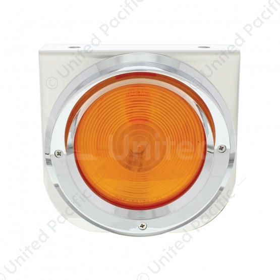 Stainless Light Bracket With 4" Light & Visor - Amber Lens