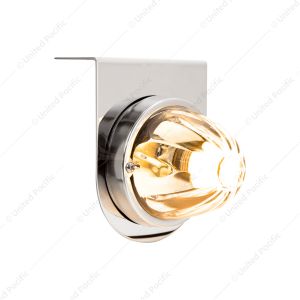 Dual Function Glass Watermelon Light With Stainless Steel Light Bracket Kit With LED Bulb-Amber LED/