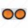 Stainless Light Bracket With 2X 4" Lights & Grommets - Amber Lens