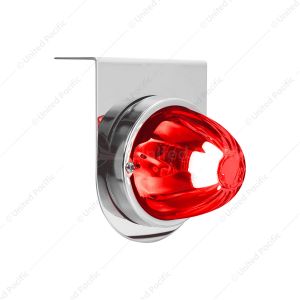 Dual Function Glass Watermelon Light With Stainless Steel Light Bracket Kit With LED Bulb-Red LED/Re