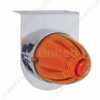 Glass Watermelon Light With Stainless Steel Light Bracket Kit- Amber Lens