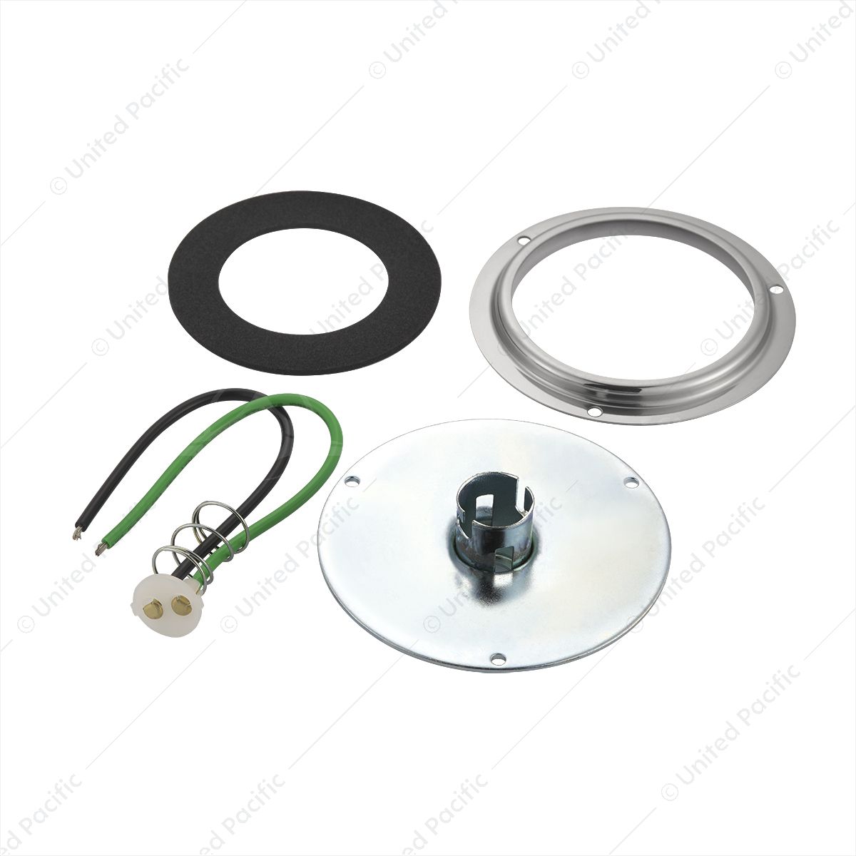 Medium Amber Watermelon Glass Light Kit Without Lens, Bulb, & Screws