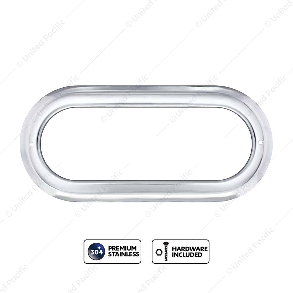Stainless Steel Light Bezel For 6" Oval Grommet Mounted Light