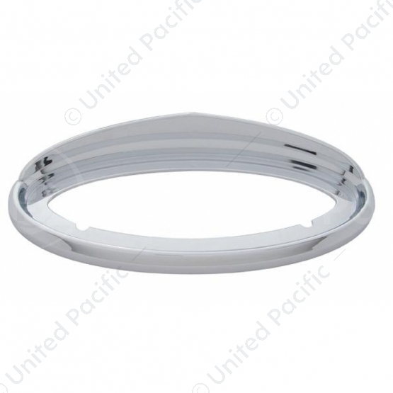 Chrome Bezel With Visor For 7-1/2" X 3" Peterbilt Unibilt Emblem