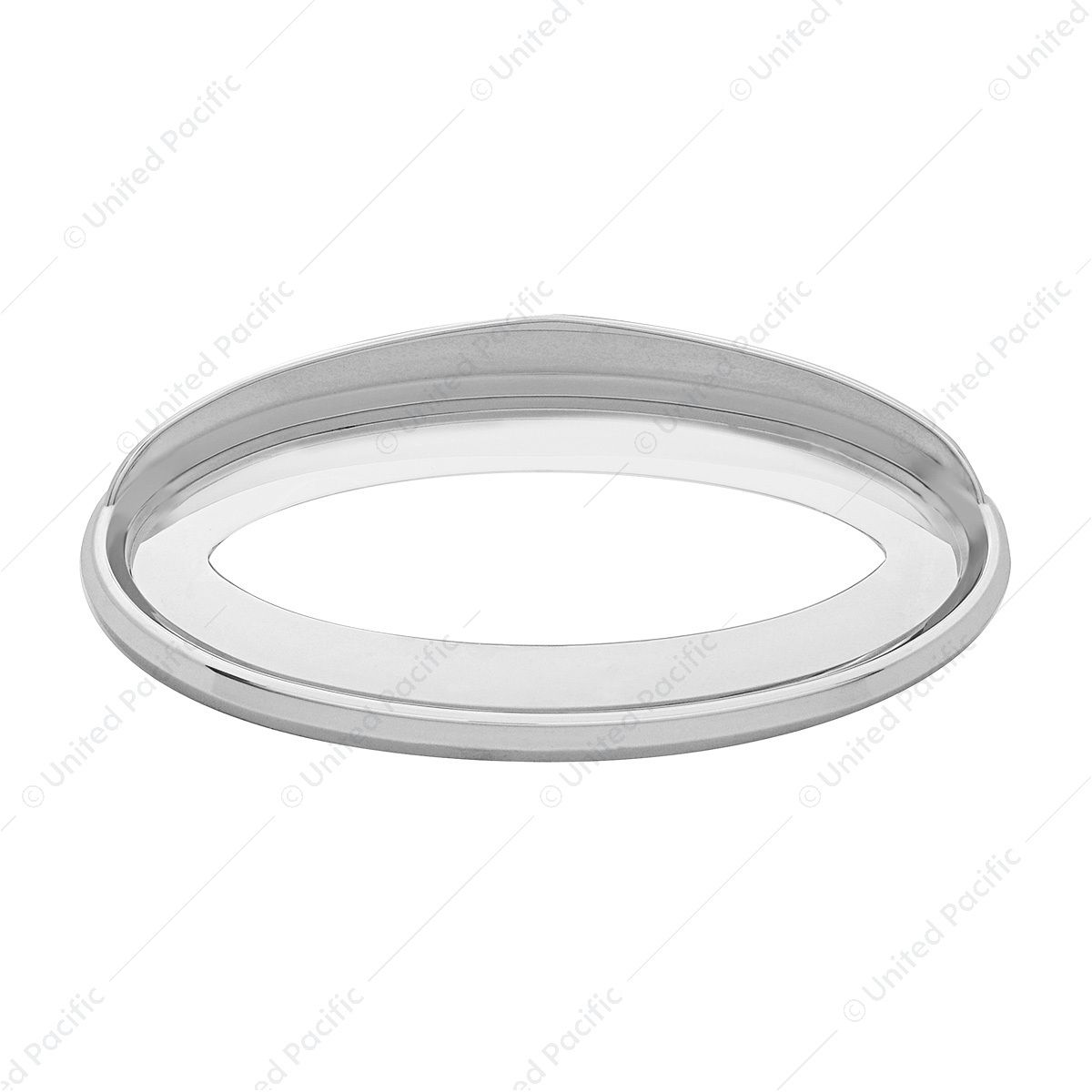 Chrome Bezel With Visor For 7-7/8" X 3-1/4" Peterbilt Emblem