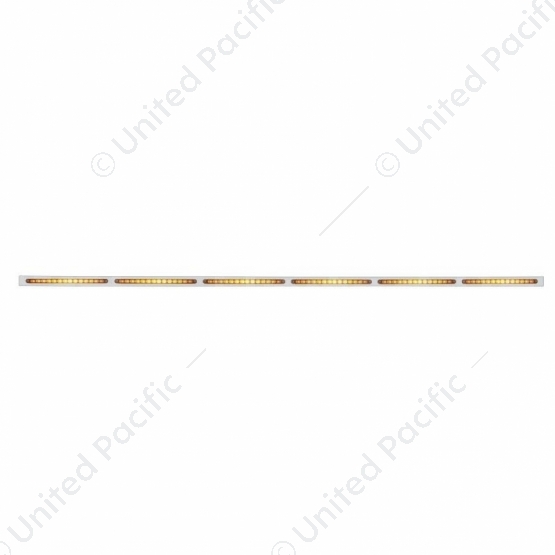 79-1/2" Stainless Bumper Light Bracket With 6X 14 LED 12" Light Bars - Amber LED/Amber Lens