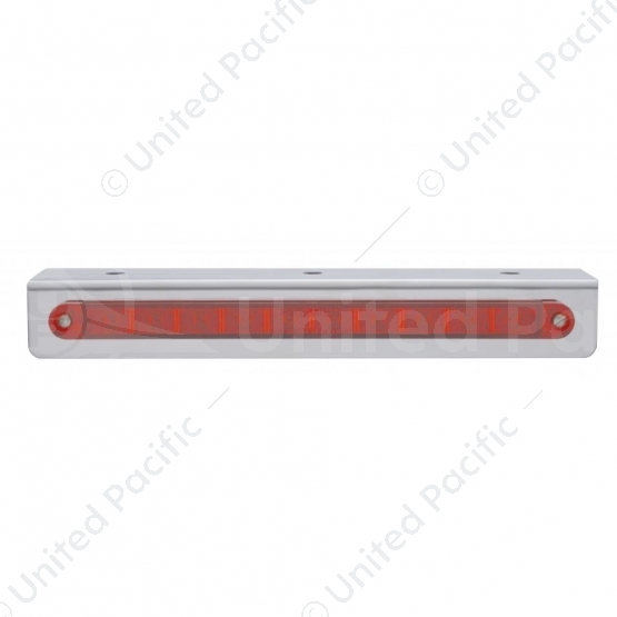 9-3/4" Stainless Light Bracket With 10 LED 9" Light Bar - Red LED/Red Lens