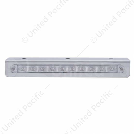 9-3/4" Stainless Light Bracket With 10 LED 9" Light Bar - Red LED/Clear Lens
