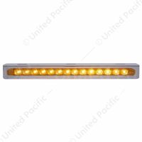 12-3/4" Stainless Light Bracket With 14 LED 12" Light Bar - Amber LED/Amber Lens