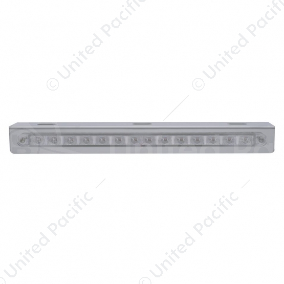 12-3/4" Stainless Light Bracket With 14 LED 12" Light Bar - Amber LED/Clear Lens
