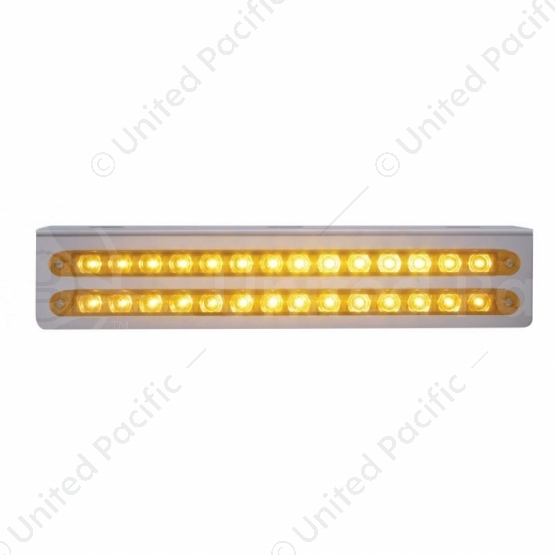 12-3/4" Stainless Light Bracket With 2X 14 LED 12" Light Bars - Amber LED/Amber Lens
