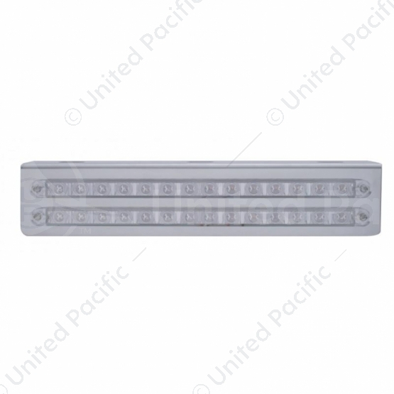 12-3/4" Stainless Light Bracket With 2X 14 LED 12" Light Bars - Amber LED/Clear Lens