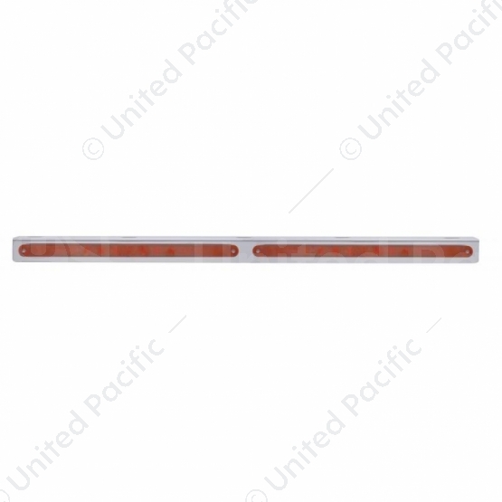 25-5/16" Stainless Light Bracket With 2X 14 LED 12" Light Bars - Red LED/Red Lens