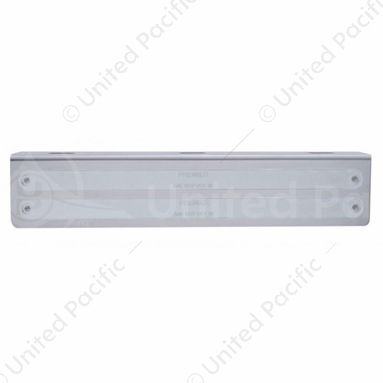 12-3/4" Stainless Light Bracket With 2X 14 LED 12" Light Bars - Red LED/Chrome Lens