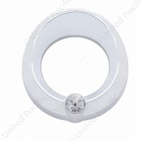 Universal Small Gauge Bezel With Visor - Clear Crystal