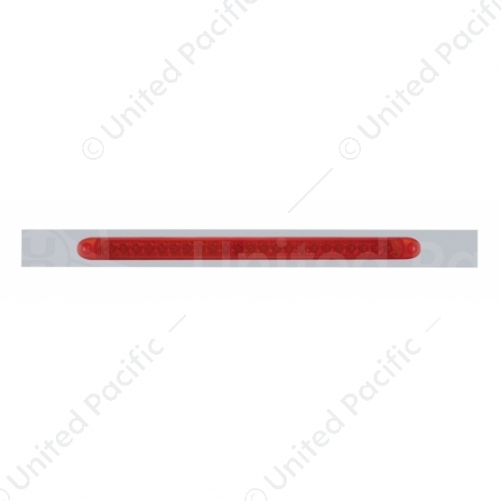 Chrome Top Mud Flap Plate With 23 LED 17" Reflector Light Bar - Red LED/Red Lens (Each)