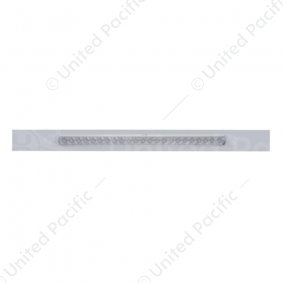 Chrome Top Mud Flap Plate With 23 LED 17" Reflector Light Bar - Red LED/Clear Lens (Each)