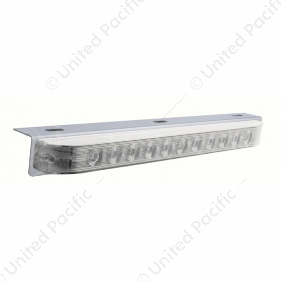 17-5/16" Stainless Light Bracket With 11 LED 17" Light Bar - Red LED/Clear Lens