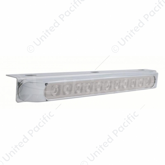 17-5/16" Stainless Light Bracket With 11 LED 17" Light Bar & Bezel - Red LED/Clear Lens