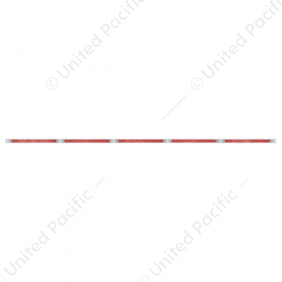 94" Stainless Light Bracket With 5X 23 SMD LED 17-1/4" Light Bars & Bezels - Red LED/Red Lens