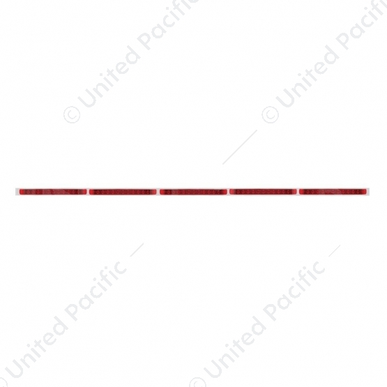 94" Stainless Light Bracket With 5X 11 LED 17" Light Bars - Red LED/Red Lens