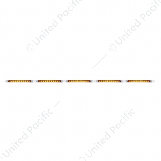 94" Stainless Light Bracket With 5X 11 LED 17" Light Bars & Bezels - Amber LED/Amber Lens