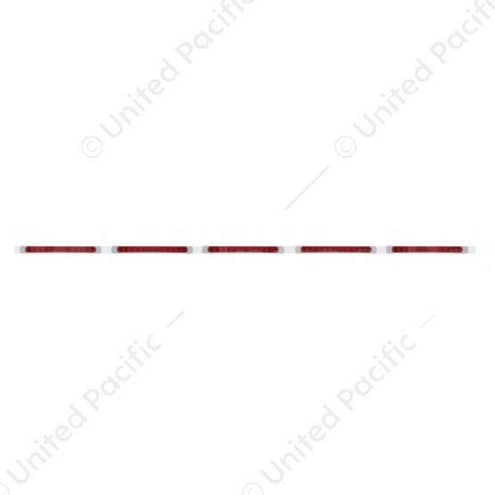 94" Stainless Light Bracket With 5X 11 LED 17" Light Bars & Bezels - Red LED/Red Lens