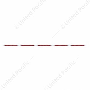 94" Stainless Light Bracket With 5X 11 LED 17" Light Bars & Bezels - Red LED/Red Lens