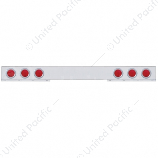Stainless 1 Piece Rear Light Bar With 6X 4" Lights & Bezels