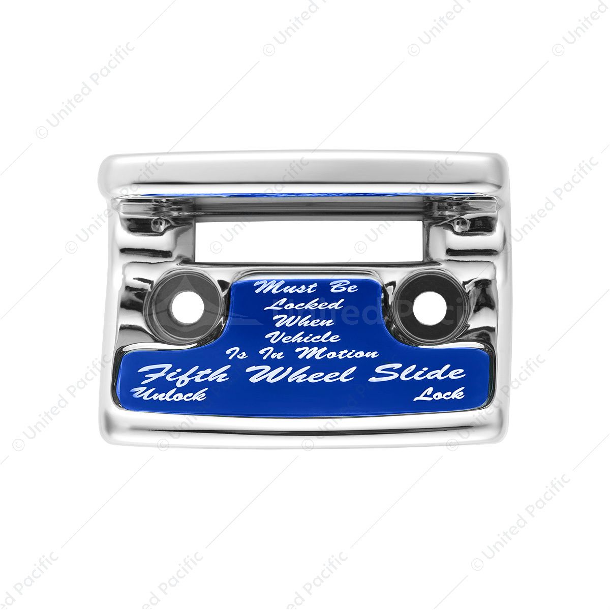 Chrome Plastic Fifth Wheel Switch Guard With Glossy Sticker For 1990-2010 Freightliner Classic- Blue