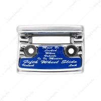 Chrome Plastic Fifth Wheel Switch Guard With Glossy Sticker For 1990-2010 Freightliner Classic- Blue