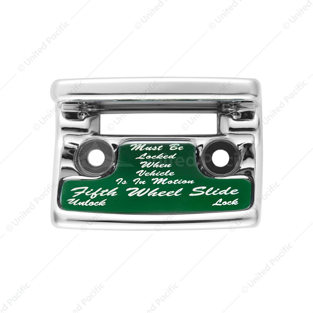 Chrome Plastic Fifth Wheel Switch Guard With Glossy Sticker For 1990-2010 Freightliner Classic- Gree