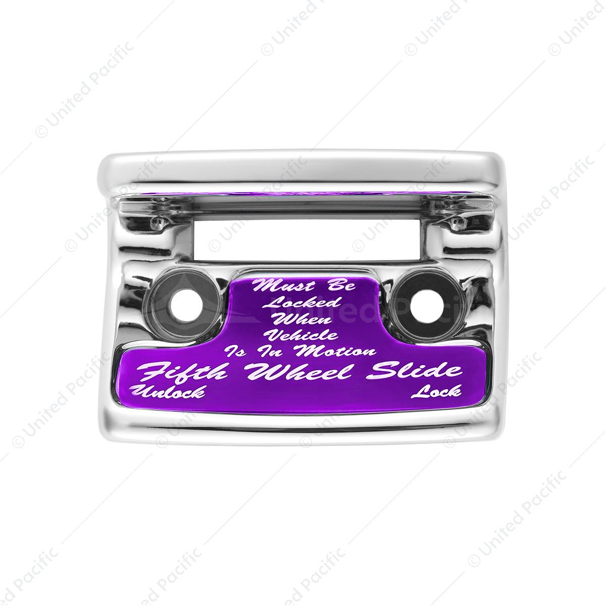 Chrome Plastic Fifth Wheel Switch Guard With Glossy Sticker For 1990-2010 Freightliner Classic- Purp