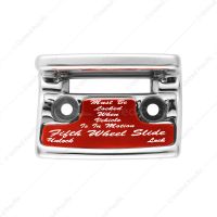 Chrome Plastic Fifth Wheel Switch Guard With Glossy Sticker For 1990-2010 Freightliner Classic- Red