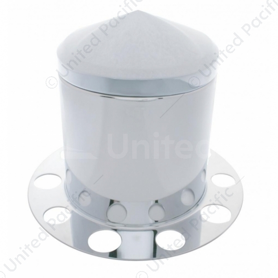 Stainless Pointed Rear Axle Cover 3PC Kit For 1-1/2" Nut Cover - Steel Wheel