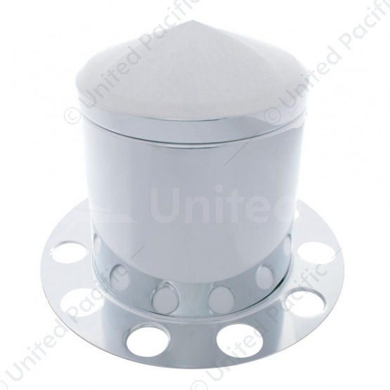 Stainless Pointed Rear Axle Cover 3PC Kit For 1-1/2" Nut Cover - Aluminum Wheel