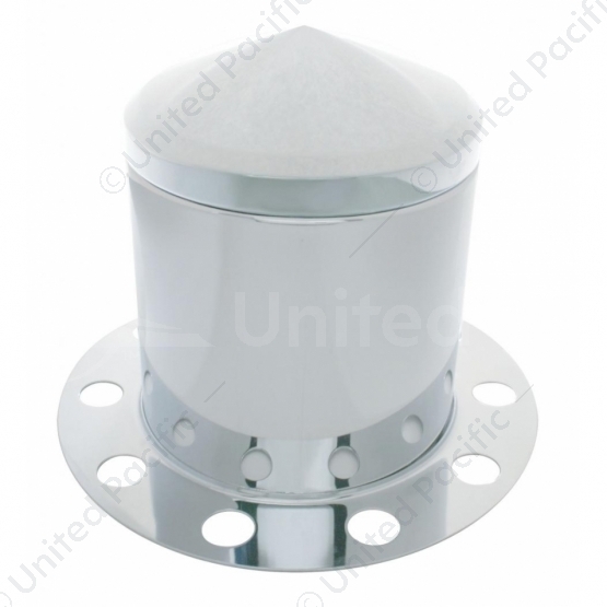 Stainless Pointed Rear Axle Cover 3PC Kit For 33mm Nut Cover - Steel/Aluminum Wheel