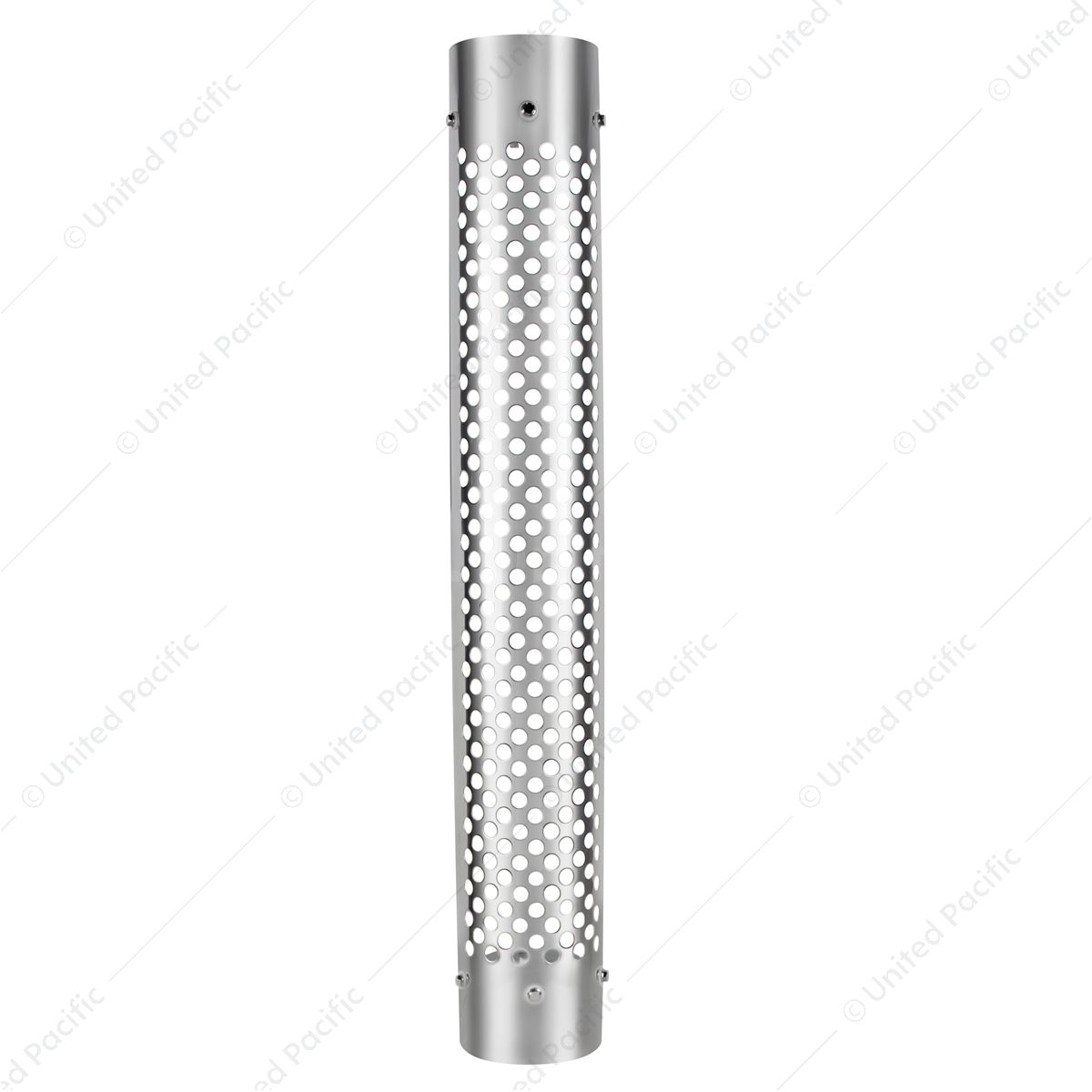 48" Tall 180 Degree Stainless Exhaust Muffler Shield For 5" Diameter Exhaust - Round Slot