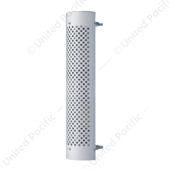 48" Tall 180 Degree Stainless Exhaust Muffler Shield For 6" Diameter Exhaust - Round Slot