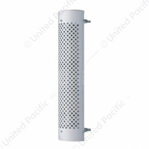 48" Tall 180 Degree Stainless Exhaust Muffler Shield For 6" Diameter Exhaust - Round Slot