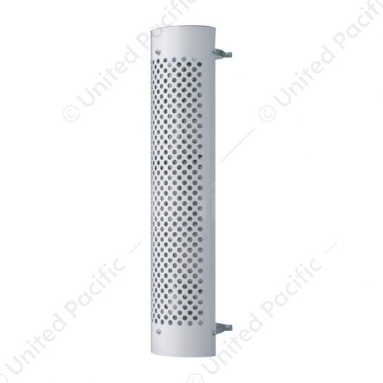 48" Tall 180 Degree Stainless Exhaust Muffler Shield For 7" Diameter Exhaust - Round Slot