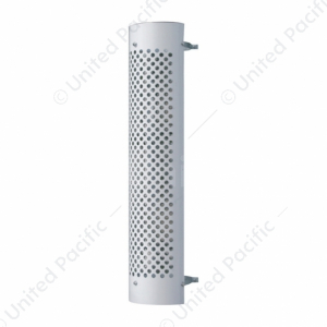 48" Tall 180 Degree Stainless Exhaust Muffler Shield - Round Slot