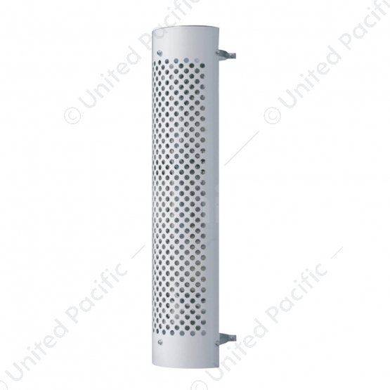 48" Tall 180 Degree Stainless Exhaust Muffler Shield For 8" Diameter Exhaust - Round Slot