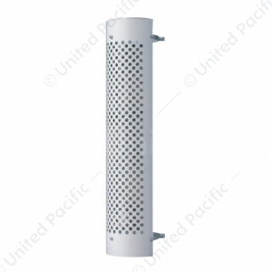 48" Tall 180 Degree Stainless Exhaust Muffler Shield For 8" Diameter Exhaust - Round Slot