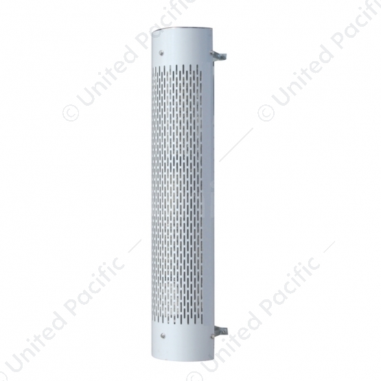 48" Tall 180 Degree Stainless Exhaust Muffler Shield For 5" Diameter Exhaust - Vertical Slot