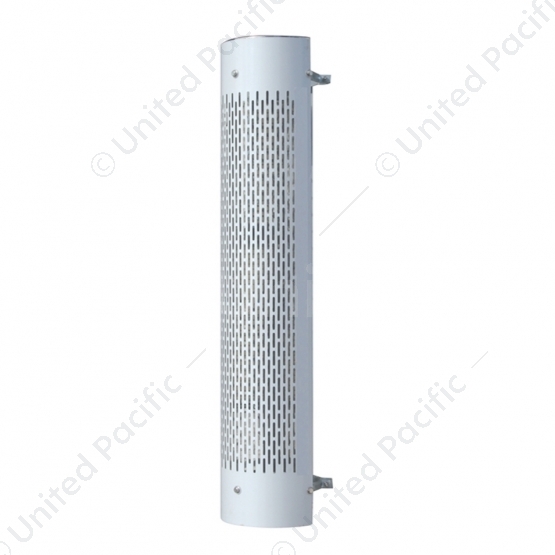 48" Tall 180 Degree Stainless Exhaust Muffler Shield For 6" Diameter Exhaust - Vertical Slot